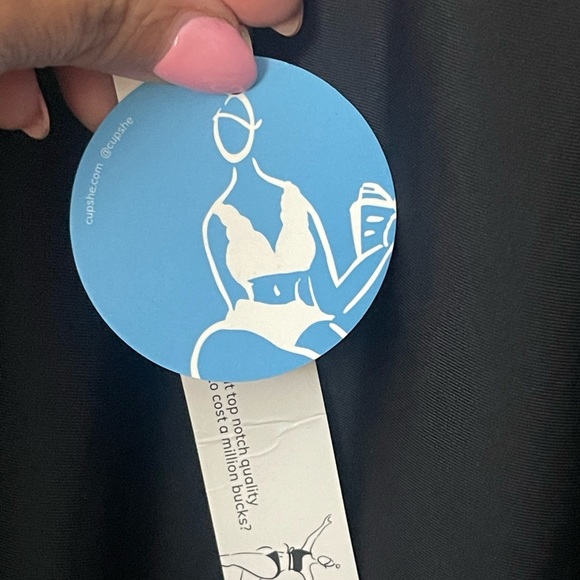 NWT Cupshe Plus Size Black Mesh High Neck One Piece Swimsuit Size 0x Cutout - Picture 7 of 9